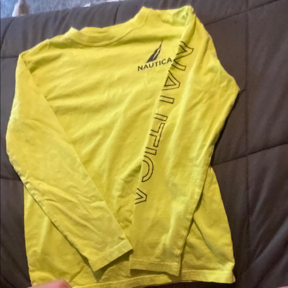 Nautica Bright Yellow Graphic Long Sleeve Tee